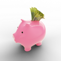 Yemeni Rial pink Piggy Bank, money in piggy bank, savings concept, 3d rendering png