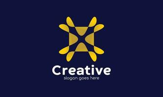 Logo vector yellow square minimalist concept harmony creative growth community connection diversity group network partnership solidarity social power development
