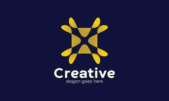 Logo vector yellow square minimalist concept harmony creative growth community connection diversity group network partnership solidarity social power development