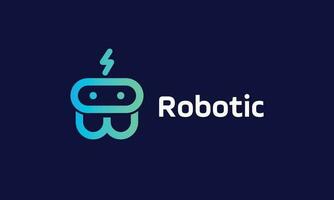 Robotic logo vector electronic human technology concept artificial modern design robot system engineer machine circuit cyberspace icon networking system innovation future