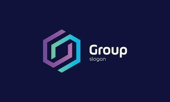Logo vector hexagonal blue color letter G logotype alphabet font minimalist concept secure technology industry design