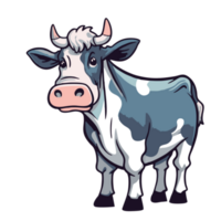 Enhance your designs with a transparent cartoon cow png