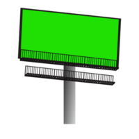 3d panneau d'affichage vert écran transparent Contexte png