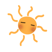 Cute handrawn smiling sun doodle png