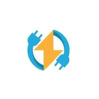 electric energy technology logo modern power charge vector