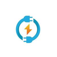 electric energy technology logo modern power charge vector