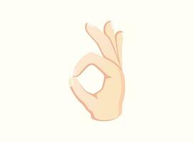 Ok hand icon. Hand gesture emoji vector illustration.