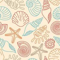 Doodle Seashells Seamless Pattern vector