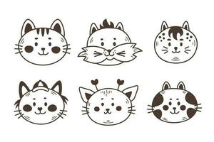 Doodle Cats set vector