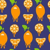 Melting Lemon seamless Pattern vector