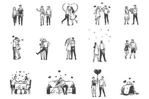 Love, enamored people concept sketch. Hand drawn isolated vector