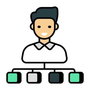 Editable design icon of user network vector