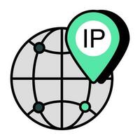 un Perfecto diseño icono de global ip habla a vector