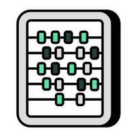 A frame of counting beads, icon of abacus vector