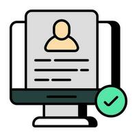 A unique design icon of online cv vector