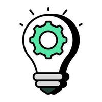 A flat design icon of idea generation vector