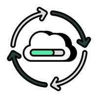 icono de diseño único de actualización en la nube vector