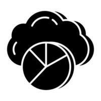 Editable design icon of cloud analytics vector