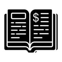 Editable design icon of financial book vector