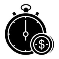 Trendy vector design of time is money