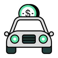 An icon design of financial car vector