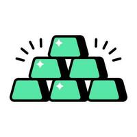 An editable design icon of ingots vector