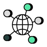 un ícono de diseño único de la red global vector