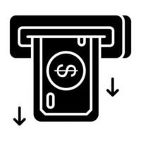 Editable design icon of money withdrawal vector