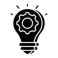 A solid design icon of idea generation vector