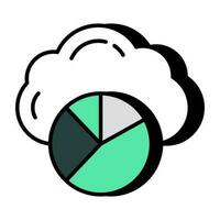 Editable design icon of cloud analytics vector