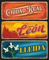 Ciudad Real, Leon and lleida Spanish provinces vector