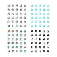 Data analysis icon set vector
