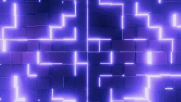 vj loop 3d cube wall with neon lights background video