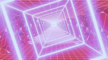 vj boucle synthwave tunnel avec Montagne video