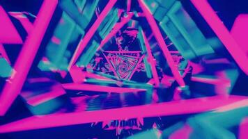 vj slinga mång färgad triangel tunnel bakgrund video