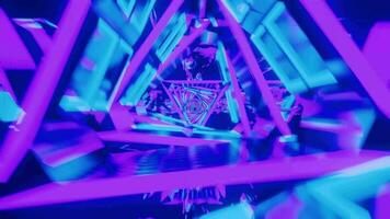 vj loop multi colored triangle tunnel background video