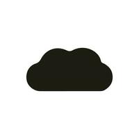 Solid cloud illustration, glyph icon vector