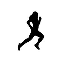 vector runner, silhouette woman running