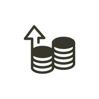 Finance and business glyph, silhouette icon. UI icon in a flat design. Thin outline icons vector