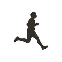 vector runner, silhouette man running