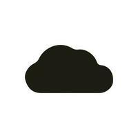 Solid cloud illustration, glyph icon vector