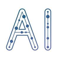 Capital letters of AI - Artificial Intelligence vector