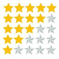 Five stars rating icon. Five stars customer product rating. Vector illustration. Premium quality. Golden stars