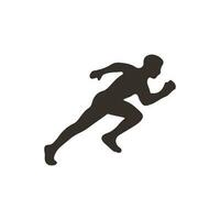 vector runner, silhouette man running