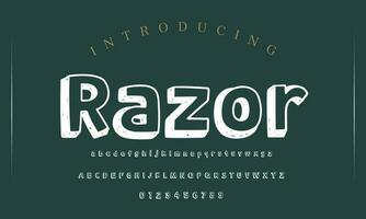 Playful style font design, childish alphabet letters and numbers vector illustration