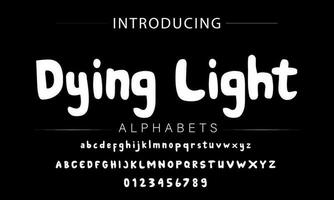 Playful style font design, childish alphabet letters and numbers vector illustration