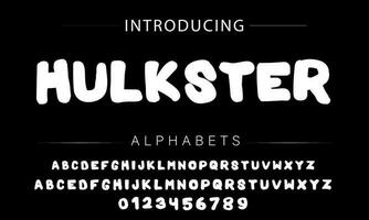 Playful style font design, childish alphabet letters and numbers vector illustration