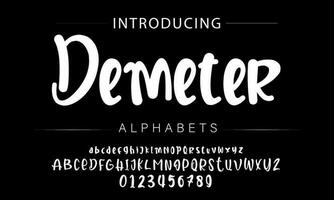 Playful style font design, childish alphabet letters and numbers vector illustration