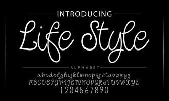 Hand drawn calligraphic vector monoline font. Distress signature letters. Modern script calligraphy type. ABC typography latin signature alphabet.