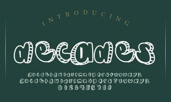 Playful style font design, childish alphabet letters and numbers vector illustration